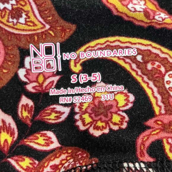 No Boundaries Multi Paisley Floral Flared T-Shirt Legging Pants Junior Small 3/5 - Picture 3 of 12